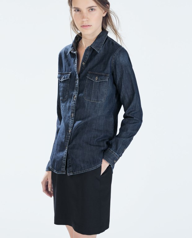 Denim Shirt with Military Details